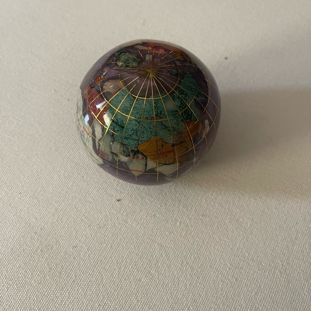 World Globe Opaline Ocean Paperweight Alexander Kalifano
